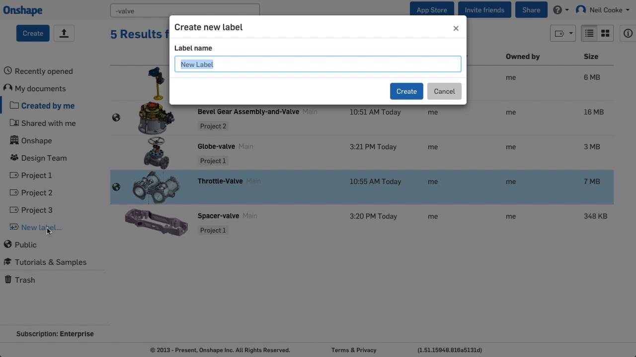 Filters, Labels, and Likes | What's New in Onshape - August 23, 2016