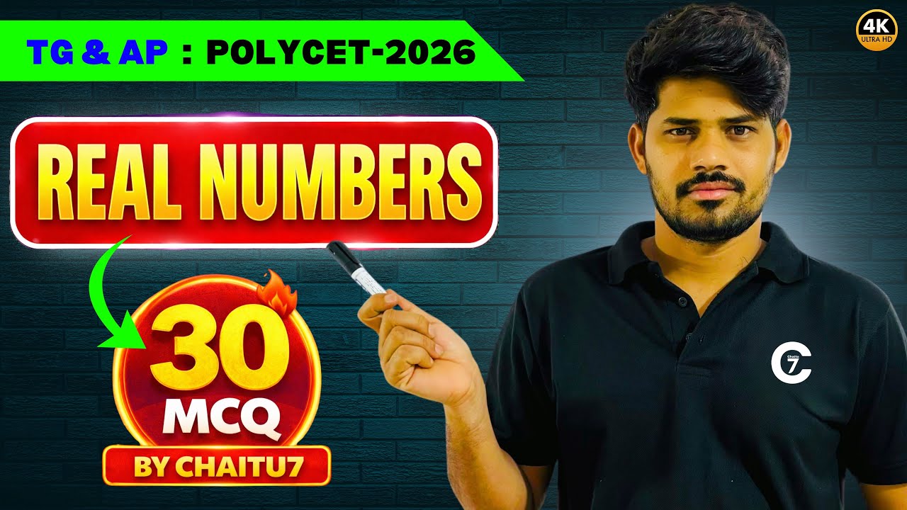 Polycet Exam Preparation 2026 🔥| Real Numbers | 30 MCQ by Chaitu7 | TG & AP 
