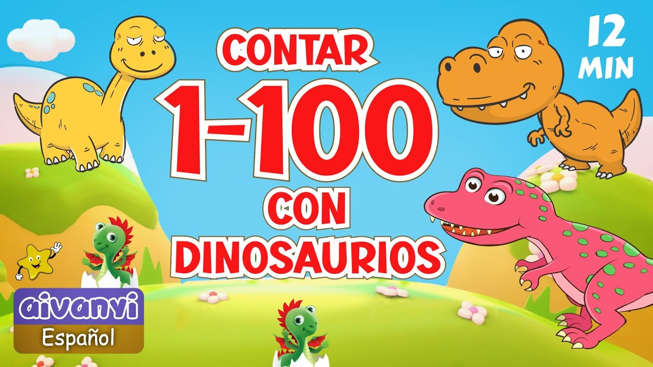 Números del 1 al 100 con dinosaurios 🦕🦖🦕 Aprende los números en español para niños