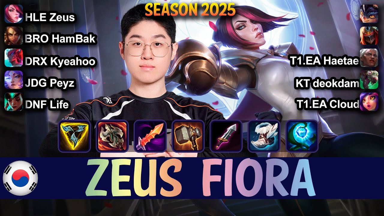 HLE Zeus FIORA vs RUMBLE Top - Patch 25.15 KR Ranked | lolrec