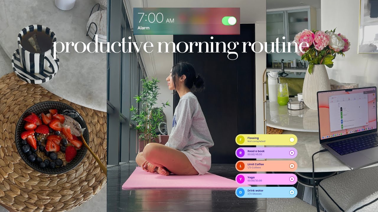 7am productive morning routine | my 8 step routine before work | wellness, self-care and growth
