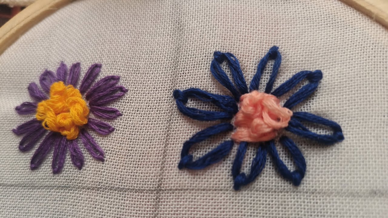 Easy Flower Designs #HandEmbroidery #EmbroideryArt  #EmbroideryDesign #FloralEmbroidery#simple 