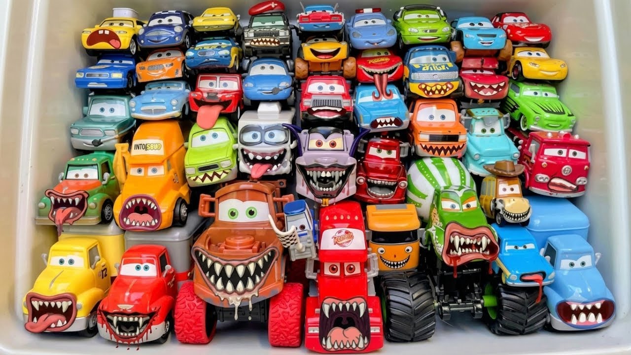 McQueen ,Trucks Police Cars unboxing Asmr
