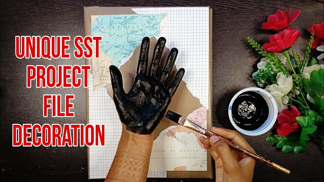 Unique and easy Social Studies project file decoration idea. Sst project file/ notebook decoration