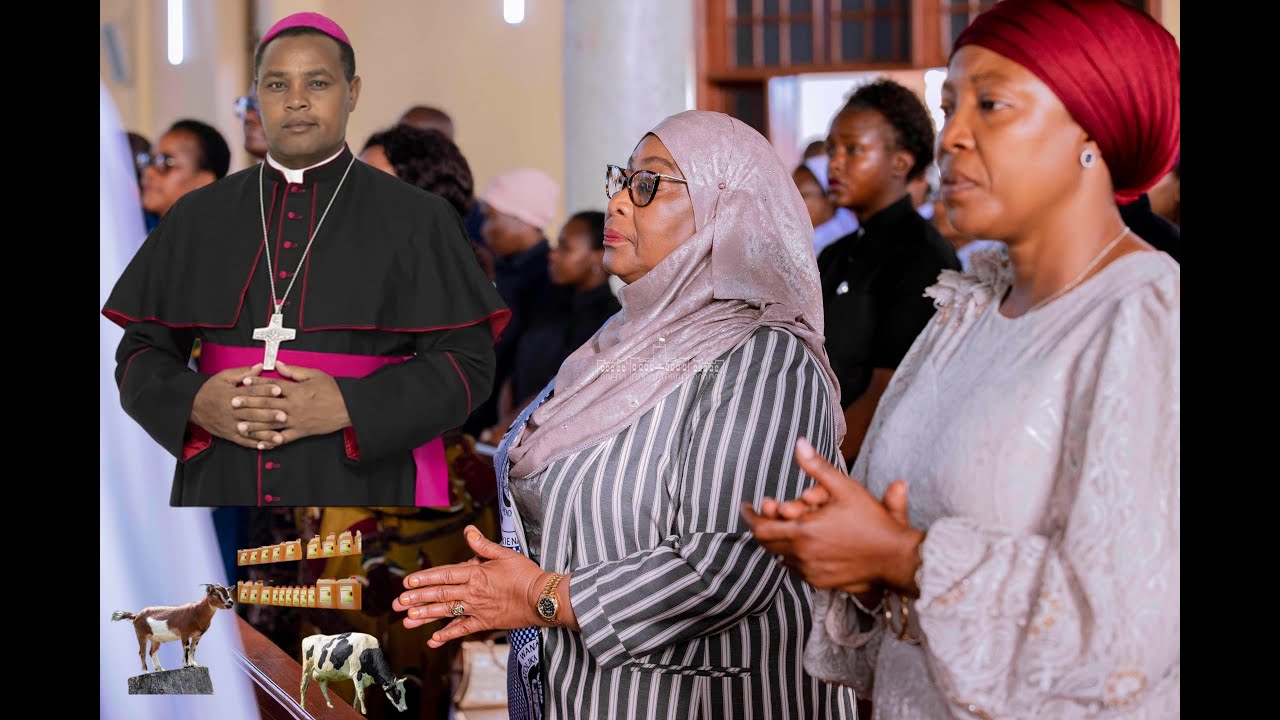 ASKOFU LAGWEN AWASILISHA ZAWADI ZA WAKATOLIKI JIMBO LA MBULU KWA RAIS SAMIA