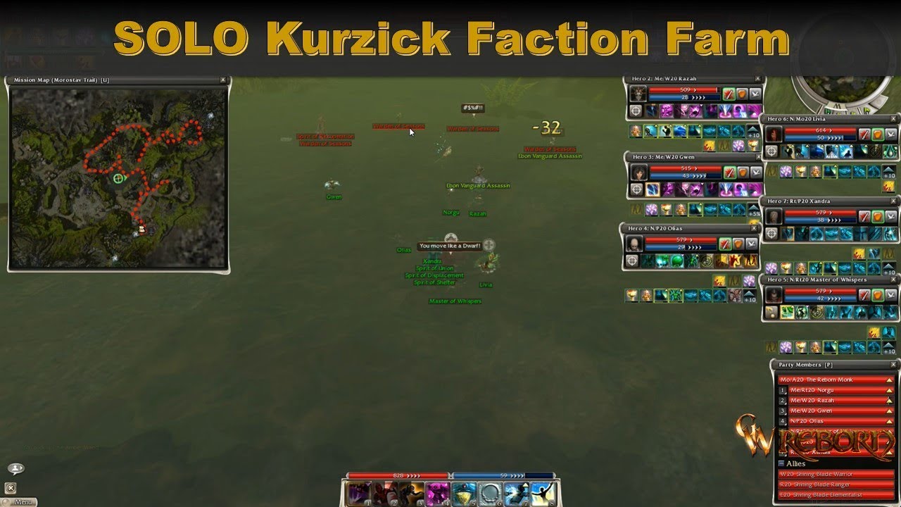 Guild Wars Most Efficient SOLO for KURZICK Faction!
