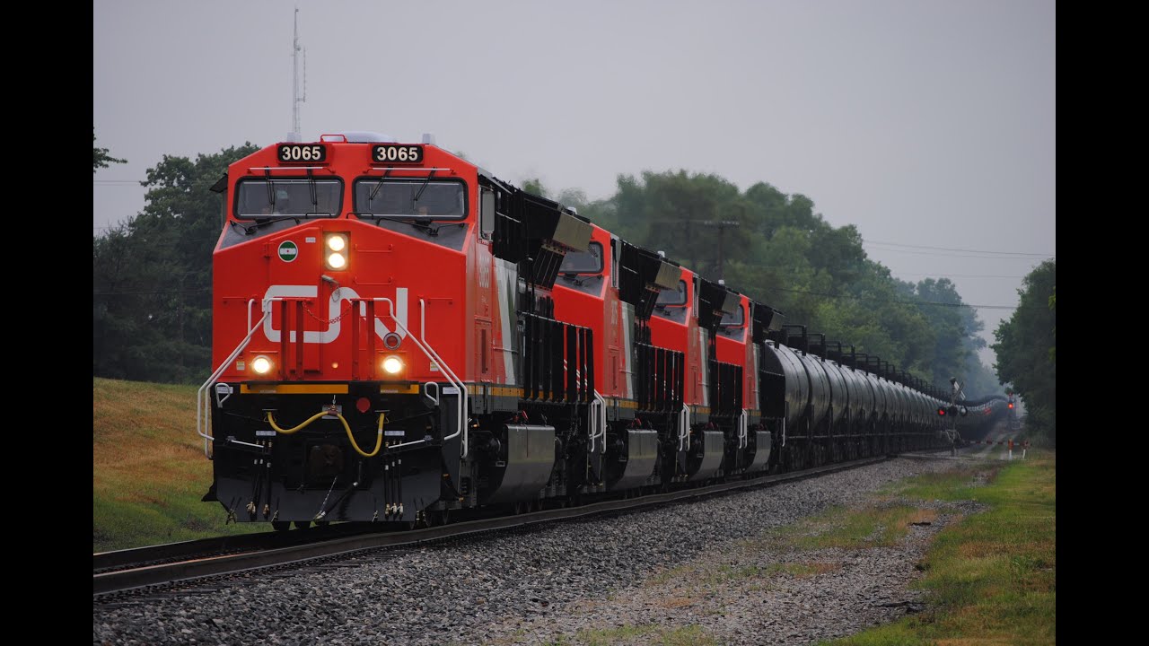 HD: 7/3/16 Four Brand New CN Tier 4's lead ethanol train