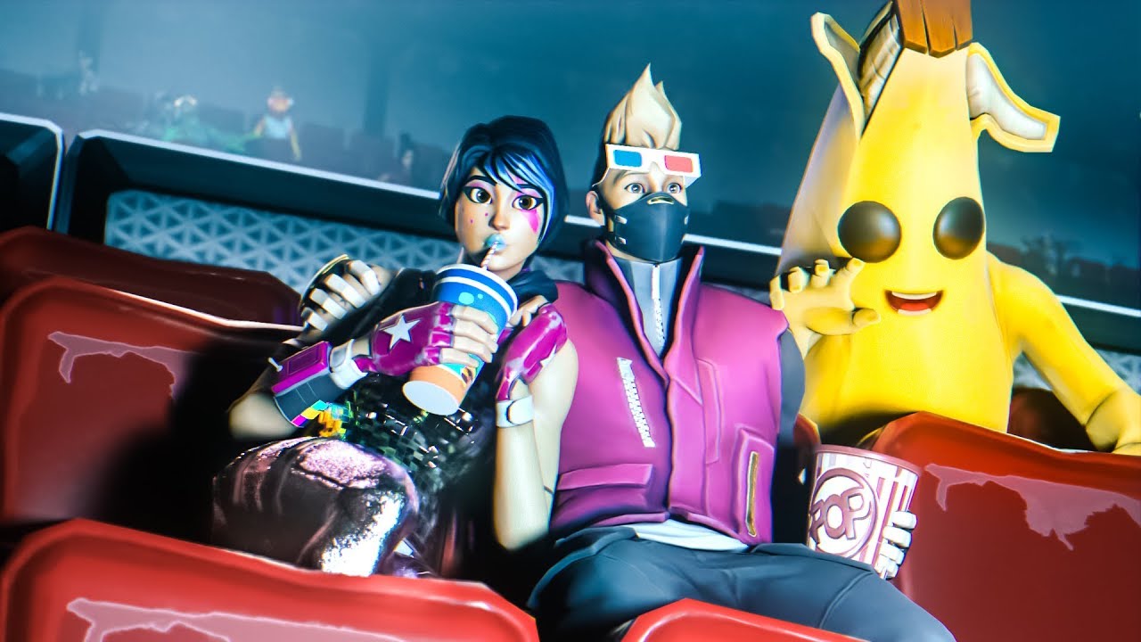 Banano va al Cine por la Noche y se ARREPIENTE… | Película de Fortnite en Español