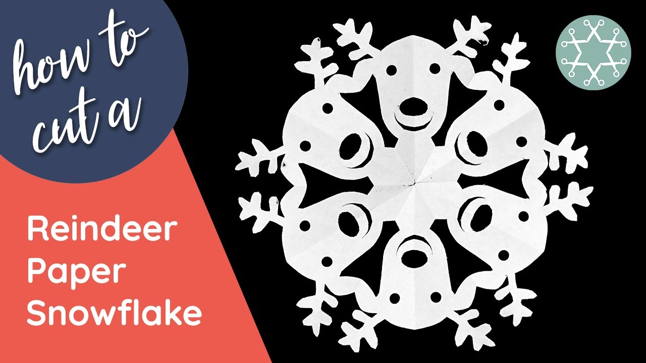 Reindeer Snowflake - How to Cut a Reindeer Paper Snowflake - Paper Snowflake Pattern