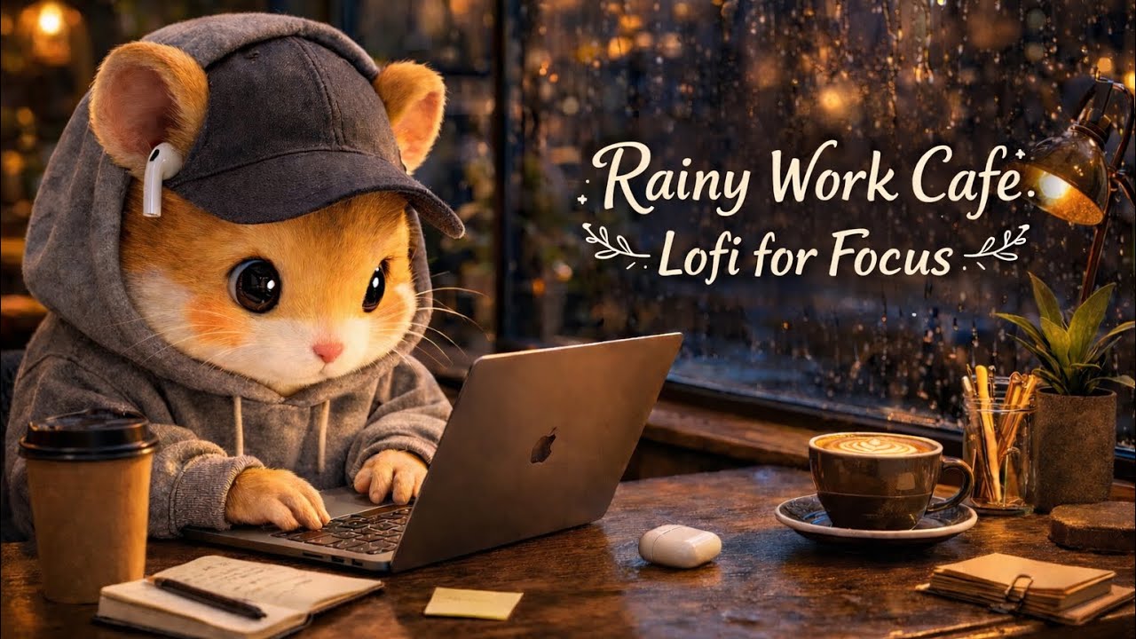🐹 Rainy Work Cafe ☕ Lofi Piano for Focus | Hamzzy’s Cozy Cafe Radio 🌧️ 일할때 듣기좋은 음악
