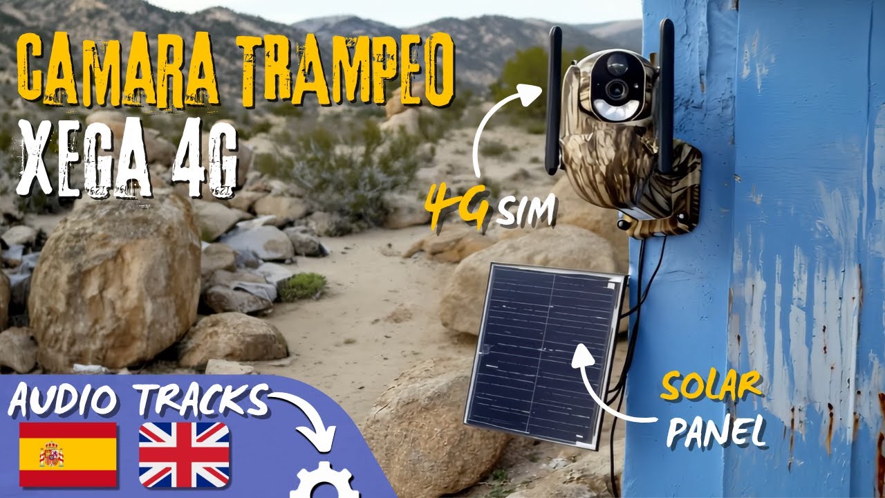 🌲 Cámara de trampeo XEGA 4G 🦌 Visión nocturna, panel solar y larga batería para exteriores