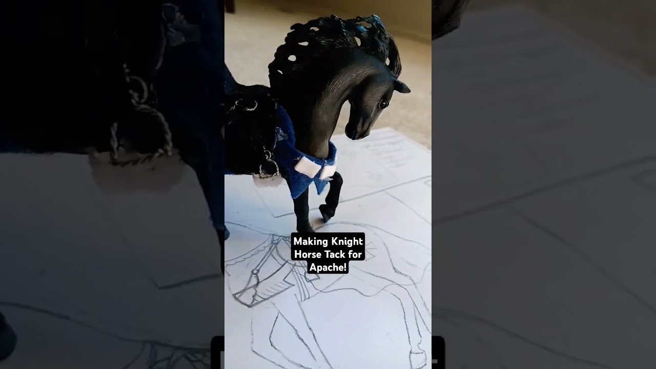 Making Knight Horse Tack for Apache! #horse #tack #tutorial #schleichhorse #schleich #art #horseart