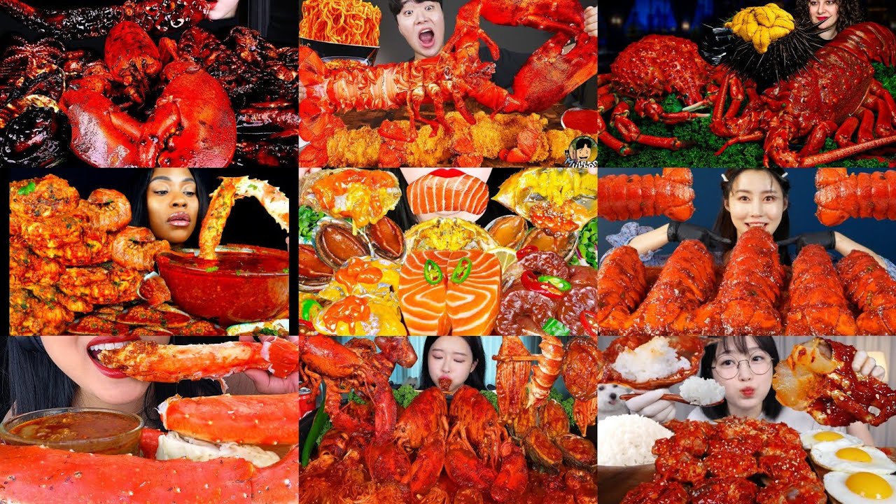 2× SPEED EATING | EXTREME SPICY SEAFOOD, GIANT LOBSTER & KING CRAB MUKBANG COMPILATION |FIRE NOODLES