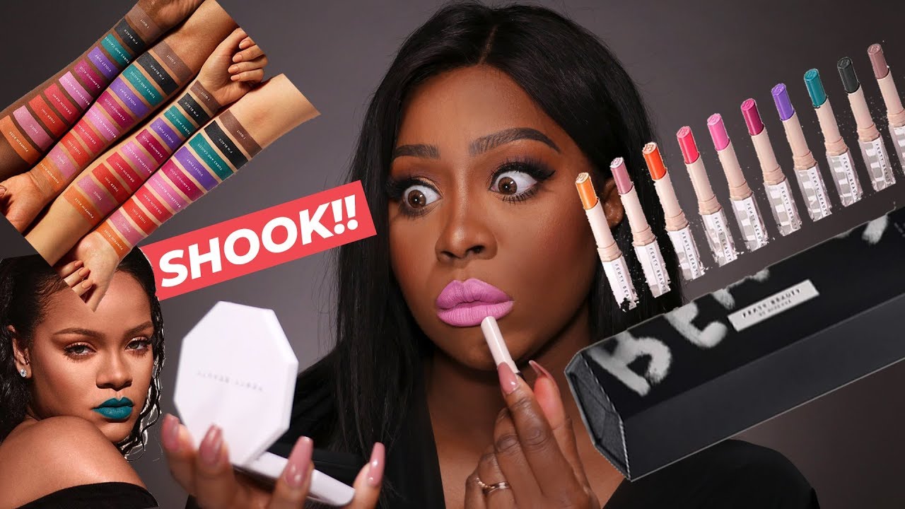 FENTY BEAUTY NEW MATTEMOISELLE 10/10 LIPSTICK LIP SWATCHES ON DARK SKIN | ITALIA