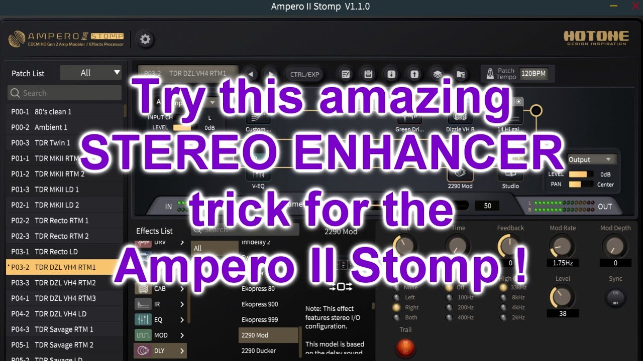 Ampero II Stomp | Try this stereo enhancer trick !