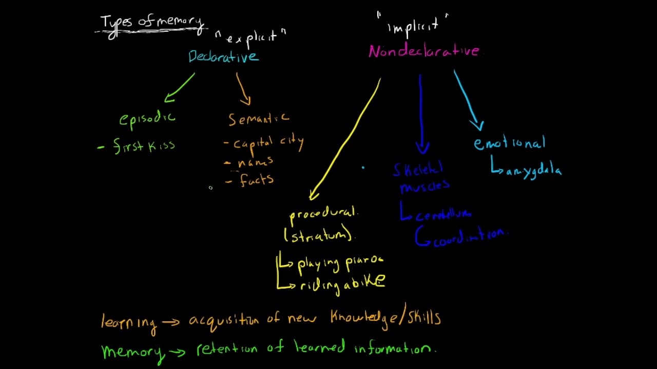 Declarative vs Nondeclarative Memory