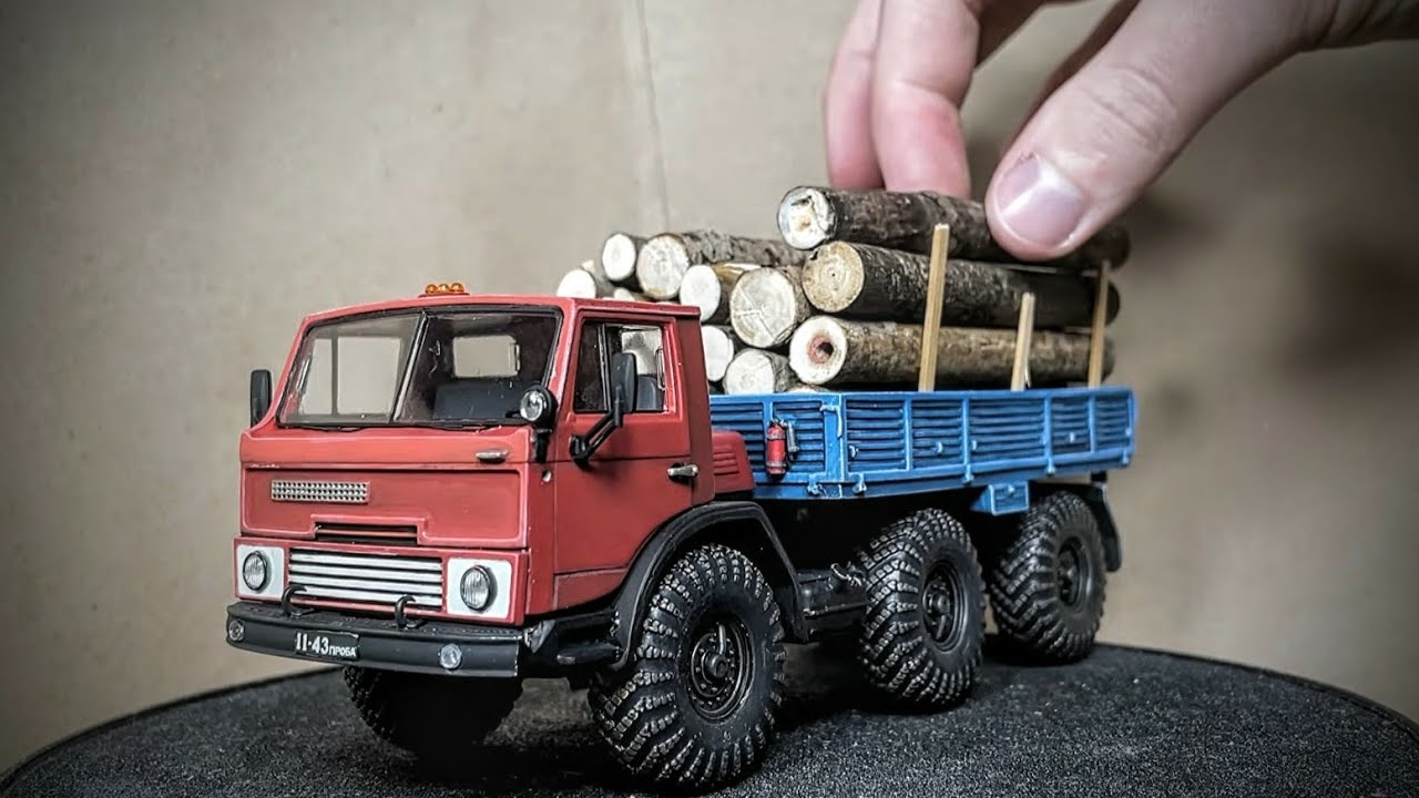 МОДЕЛЬ - ЗИЛ-132РС ЛЕСОВОЗ. Сборка и покраска кистью модели 1/43. ДЛЯ ДИОРАМЫ.
