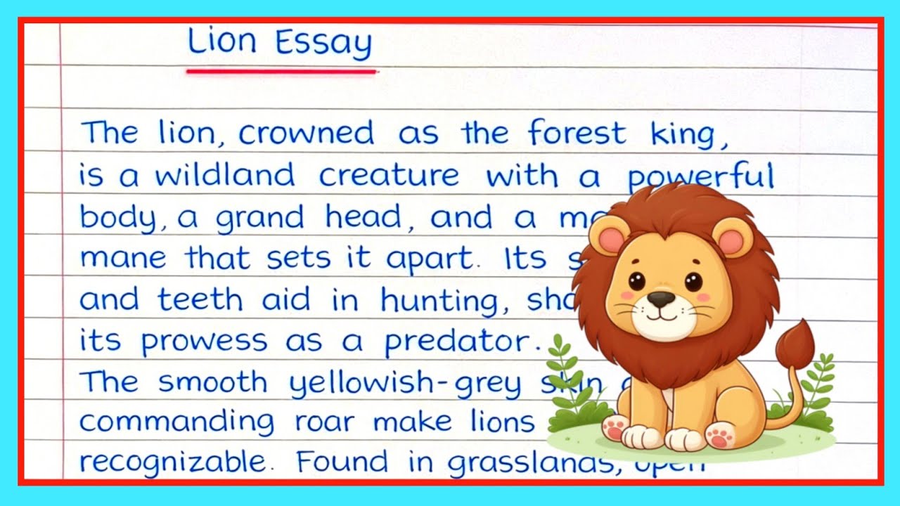 Essay on Lion || Essay on Lion in English || Lion Essay writing in English 