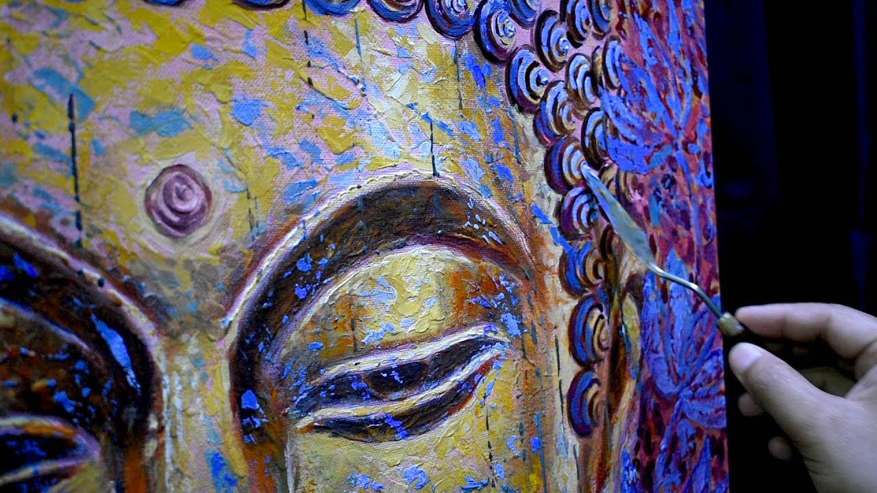 INNER PEACE | Acrylic Buddha Painting 18 x 24  by Debojyoti Boruah