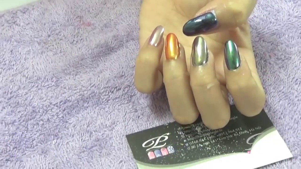 Phuong Le Nail Vlog Review: Test thử và hướng dẫn cách sử dụng bột kim loại tráng gương lên móng tay