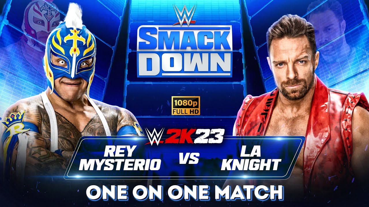Rey Mysterio vs LA Knight 1 on 1 Match | Friday Night Smackdown | WWE 2K23 Gameplay