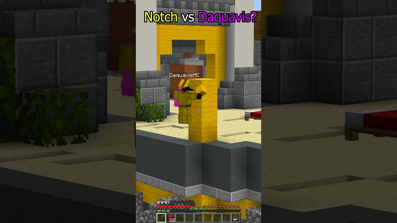 Notch VS Daquavis 🔥💀 #minecraft #shorts #bedwars #hypixel #speedtelly #hypixelbedwarsclip