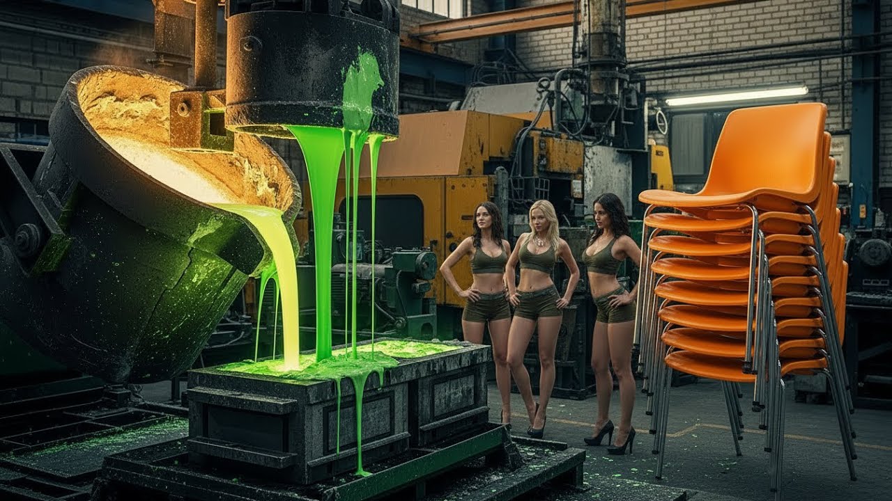 How Plastic Chairs Are Made from Recycled Polythene Bags ♻️ | Amazing Manufacturing Process