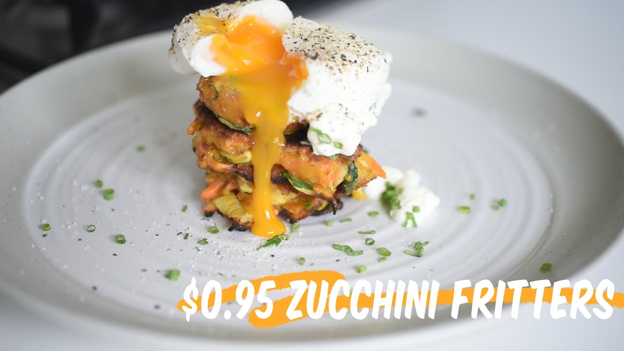Make this Zucchini Fritters for $0.95 (V) | Cheap Cooking