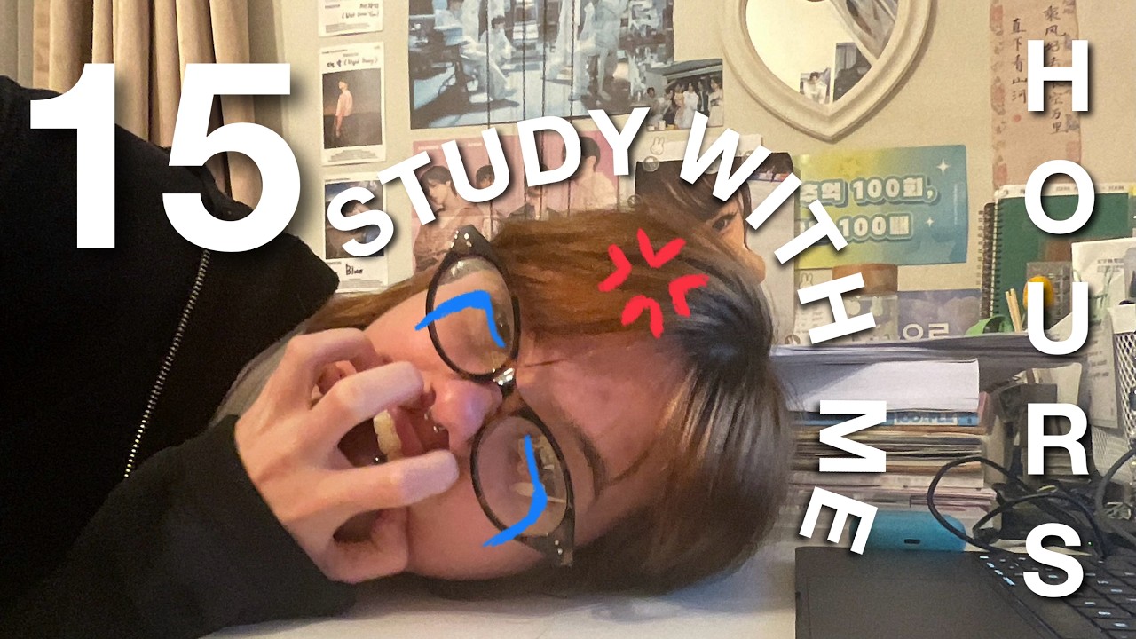 study with me live: 15 hours  (real sounds, no music, 50/10 pomodoro technique) 🌷