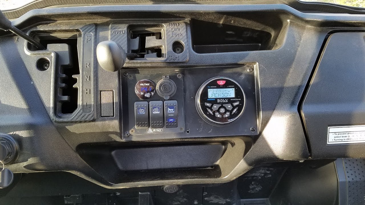 Honda Pioneer 1000 Custom Stereo Installation Boss MGR350B Pyle PLMR91UB