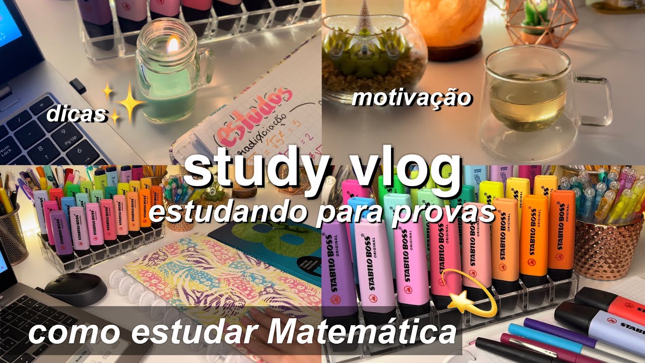 STUDY VLOG Produtivo | Estudando para provas | Como estudar Matemática (filminho narrado)