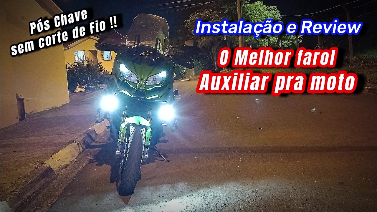 O melhor farol auxiliar pra moto , instalação e review