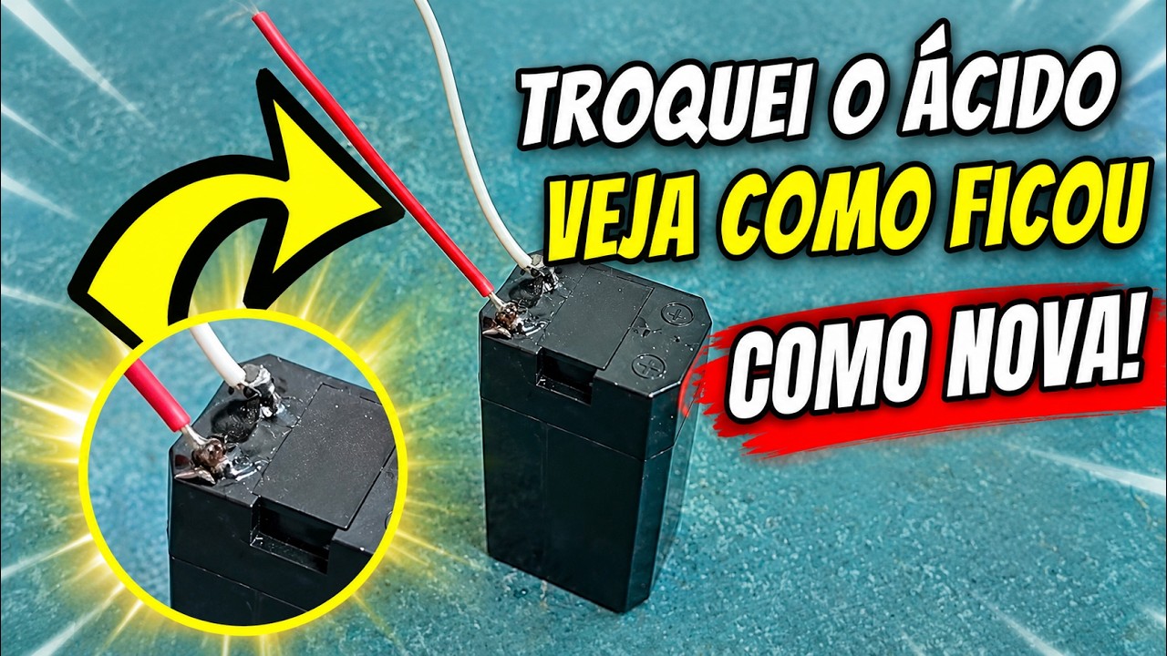 ✅ Como Recuperar Baterias de Chumbo Pequenas adicionando Ácido