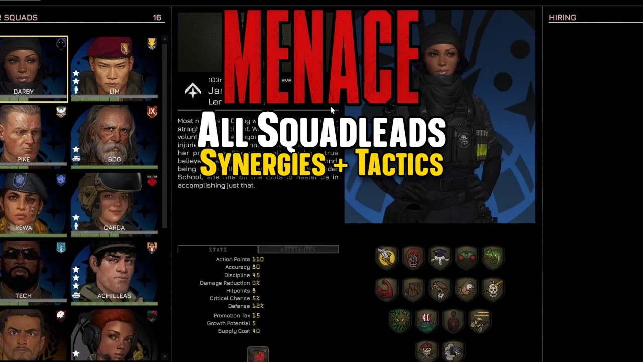 All Squadleads + There Skills + Tactics Tutorial - MENACE