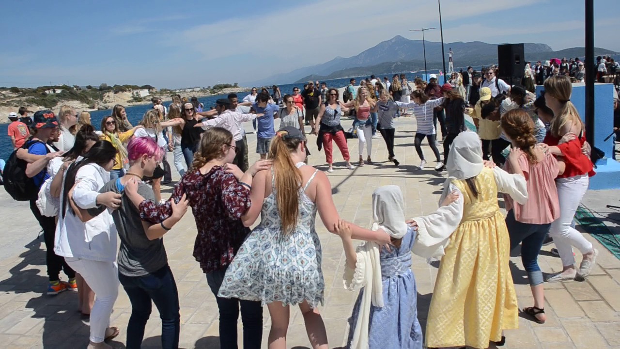 Samos Zorba dance at Pythagorion Port,Samos Island Greece 2017
