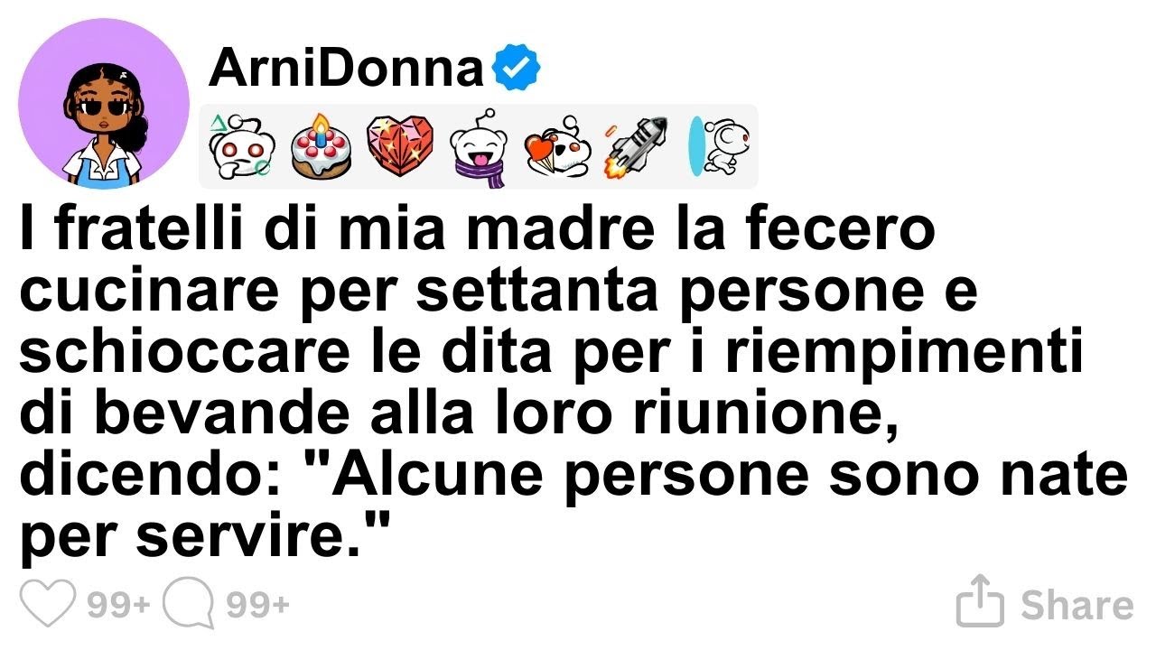 [STORIA COMPLETA] I fratelli di mamma la fecero cucinare per 70: 