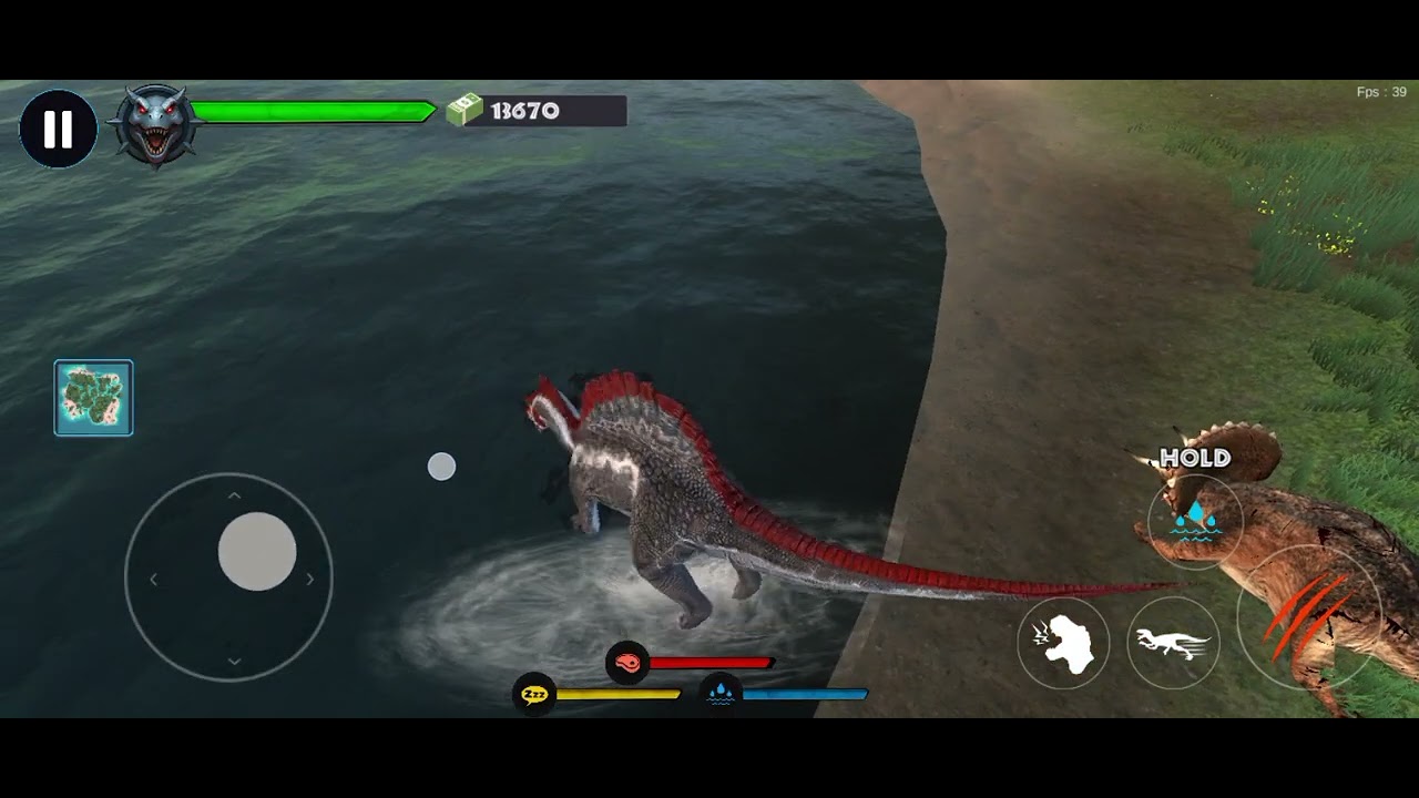 Jurassic Clash primal dino simulator parte 1 soy el spinosaurus pero un jugador de trex casi me mata