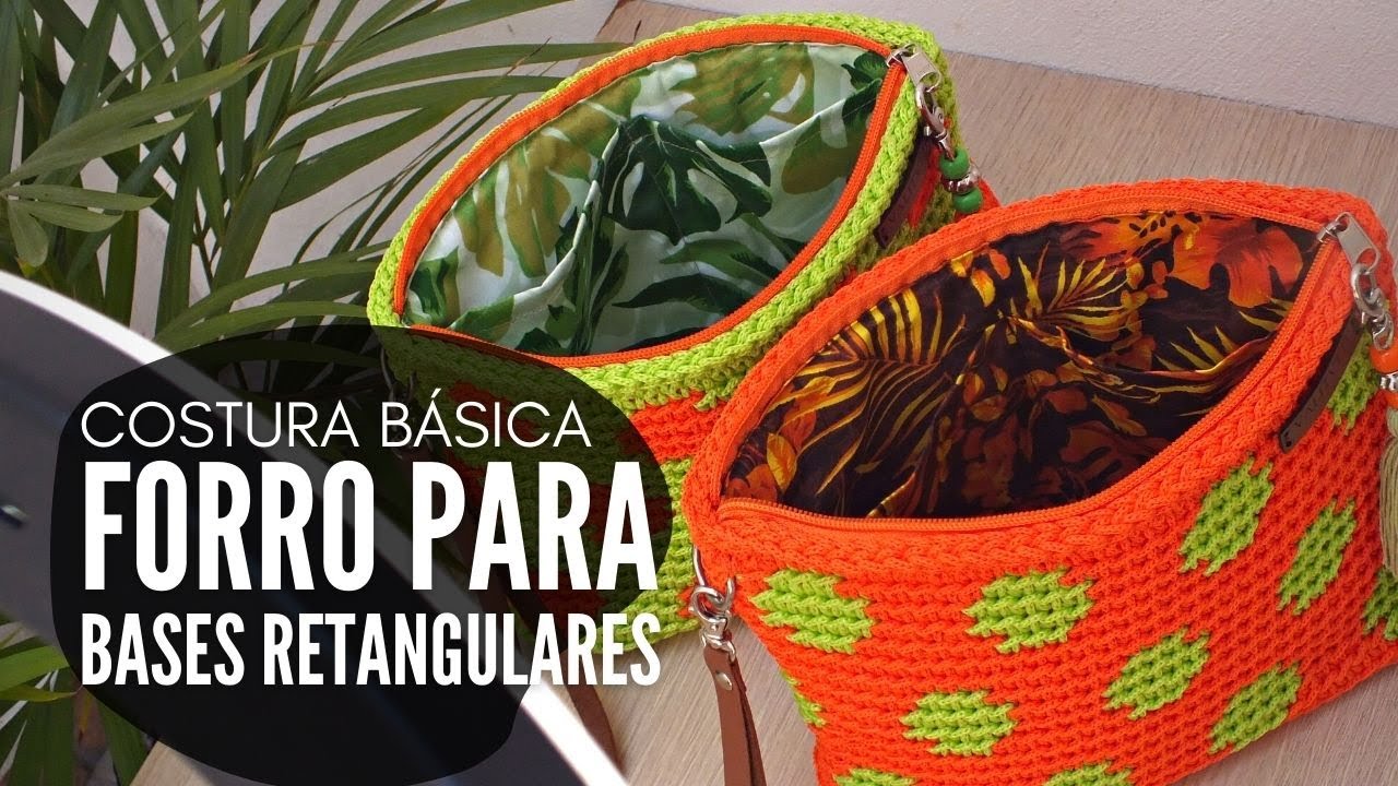 FORRO PERFEITO! com divisórias para bolsas de CROCHÊ (Bases Retas)