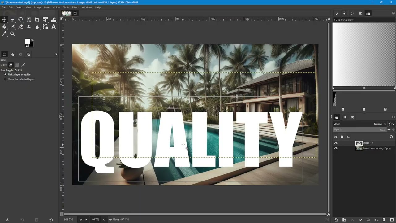 How to Put An Image Inside of Text in GIMP