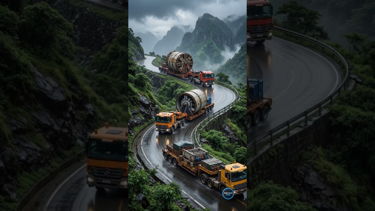 How Giant TBMs Reach Mountains..  #shorts