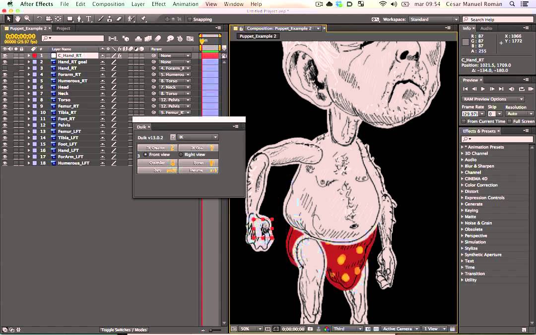 Animación de Personaje en After Effects con duik tools