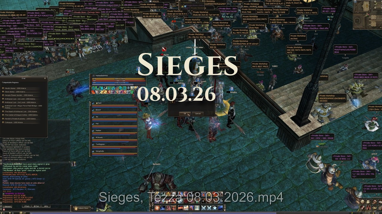 Sieges, Tezza 08.03.2026