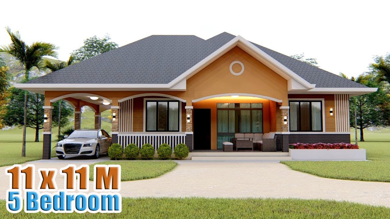 5 BEDROOM HOUSE DESIGN IDEA | 11 X 11 meters Pinoy House design