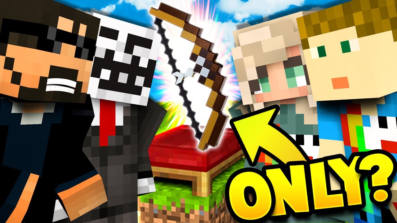 ONLY USE BOWS! 4v4! in Minecraft Bed Wars!