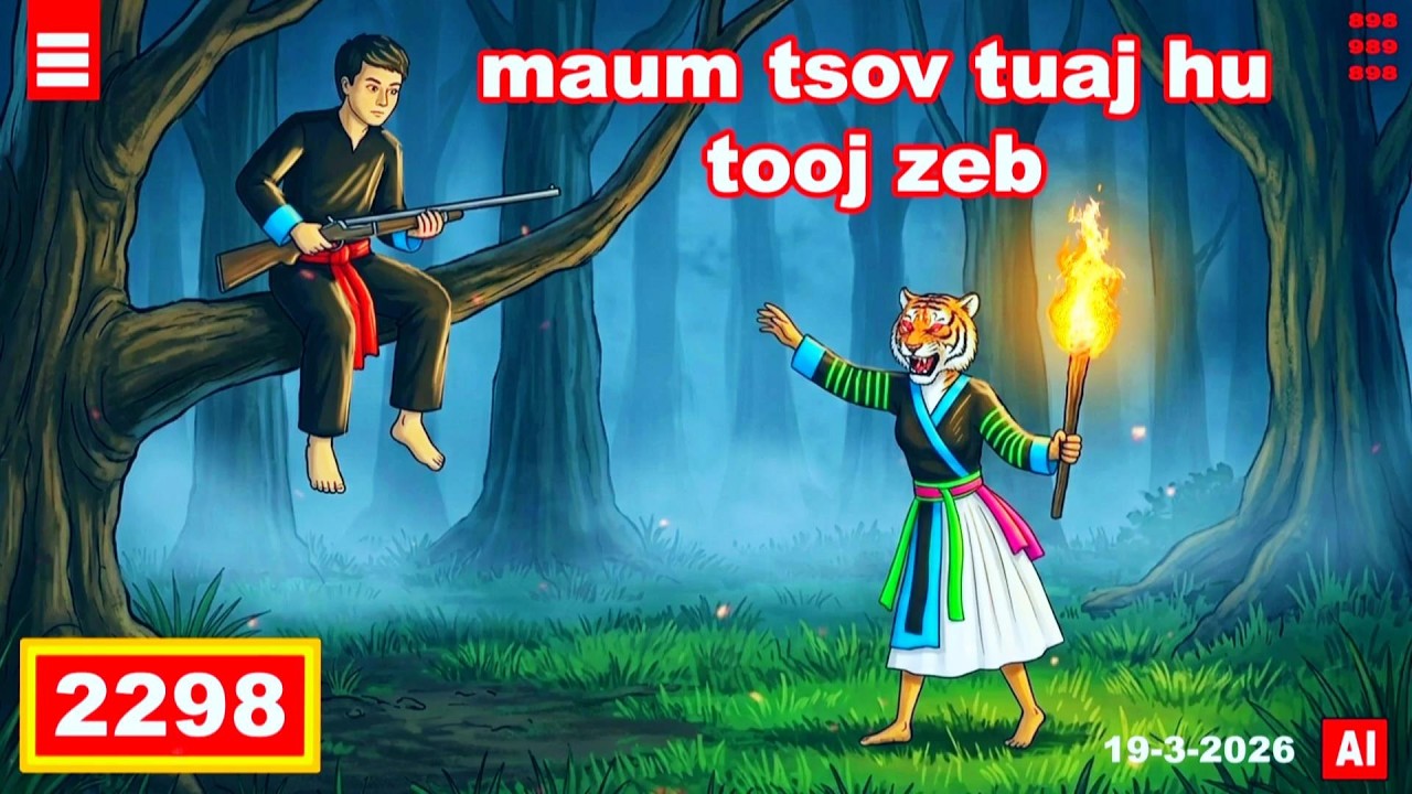 dab hais hmoob - 2298 - 19-3-2026 maum tsov tuaj hu tooj zeb, สมิงมาเรียกต้องแย้, The night call.