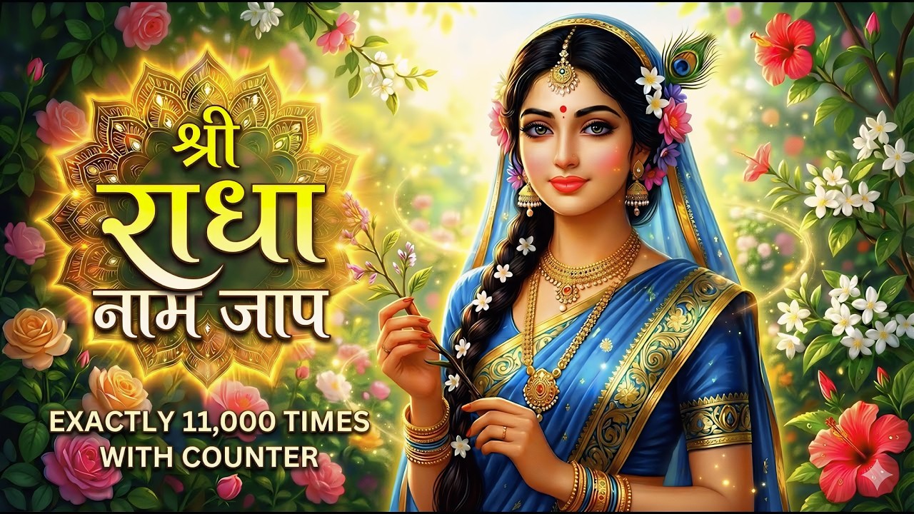 SHRI RADHA NAAM JAAP 1100 TIMES | Radha Naam Dhun | अखण्ड श्री राधा नाम जाप | Continuous radha naam