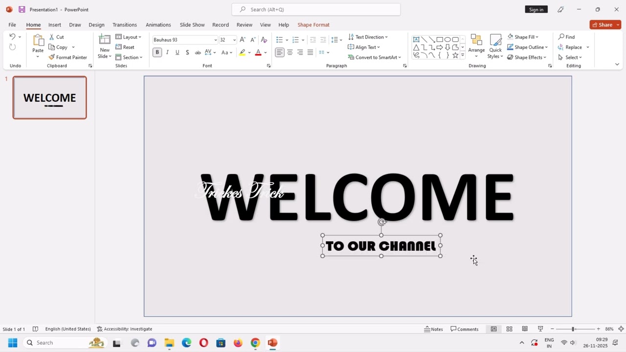 How to make a animated welcome slide in PowerPoint