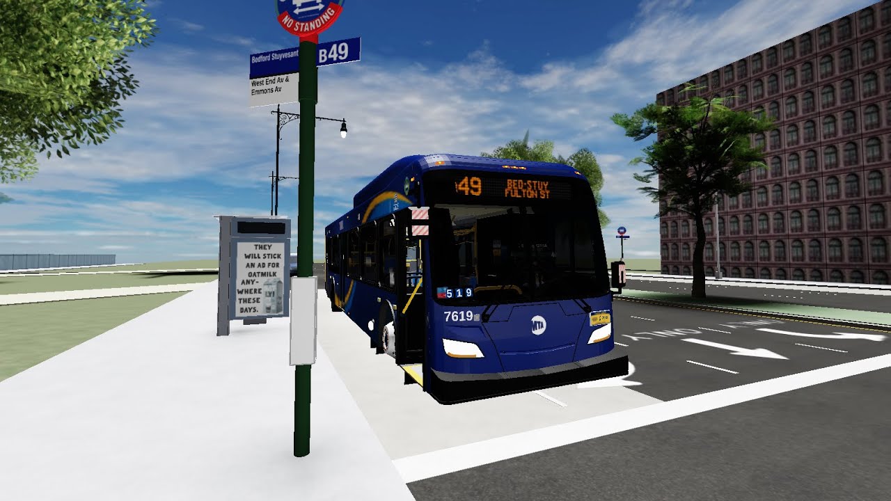 Riding an 2017-19 New Flyer XD40 Xcelsior B49 to Ocean Ave & Glenwood Rd | Roblox