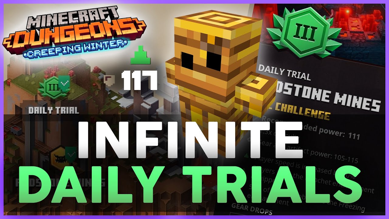 How to Get INFINITE Daily Trials! (EASILY Get Highest Power Level Gear) - Minecraft Dungeons