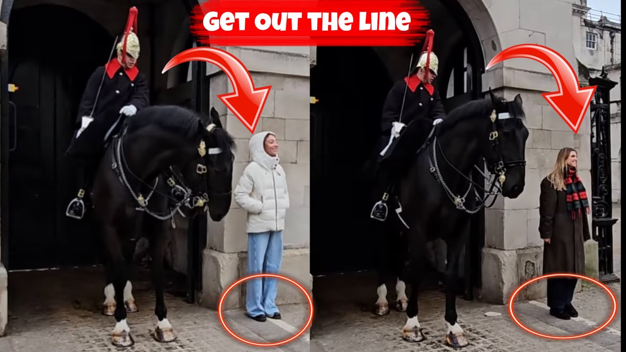“GET OUT OF THE LINE!” King’s Guard Puts Tourist in Place. Royal Guard, Horse Guard, Kings Guard.